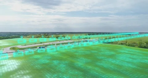 Visualization of cargo delivery. Smart delivery concept. Delivery of goods Видео 260233723