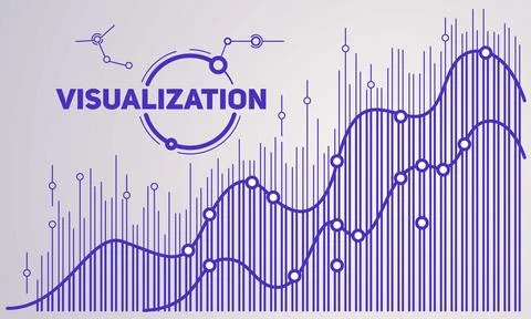 Visualization chart concept background, outline style 스톡 일러스트