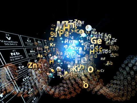 Visualization of Chemical Elements Stock Illustration