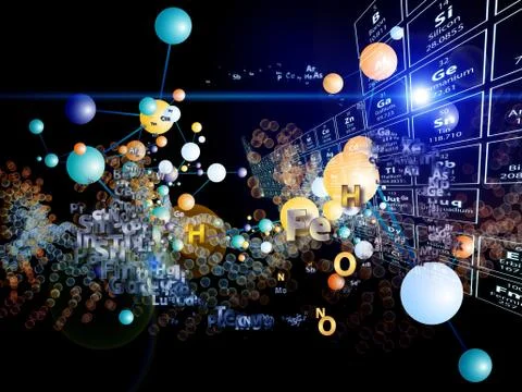 Visualization of Chemical Elements Stock Illustration