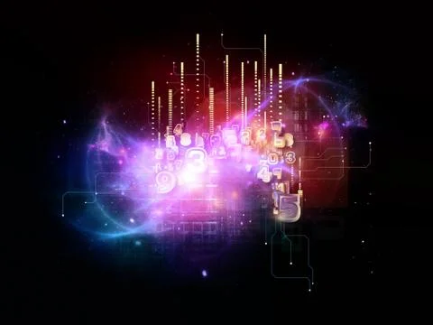 Visualization of Cloud Technology Ilustração Stock