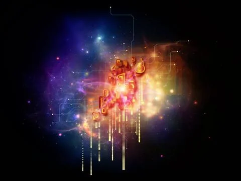 Visualization of Cloud Technology Ilustração Stock