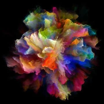 Visualization of Color Splash Explosion Stock Illustration