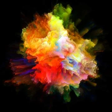 Visualization of Color Splash Explosion Illustrazione stock
