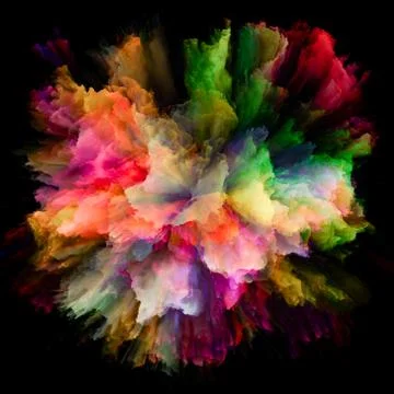 Visualization of Colorful Paint Splash Explosion Illustrazione stock