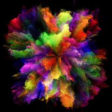Visualization of Colorful Paint Splash Explosion Illustrazione stock