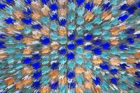 Visualization of colourful abstract glass mosaic. The decorative background. Stock Illustration