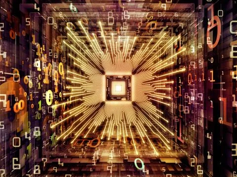 Visualization of Computer CPU Stock Illustration