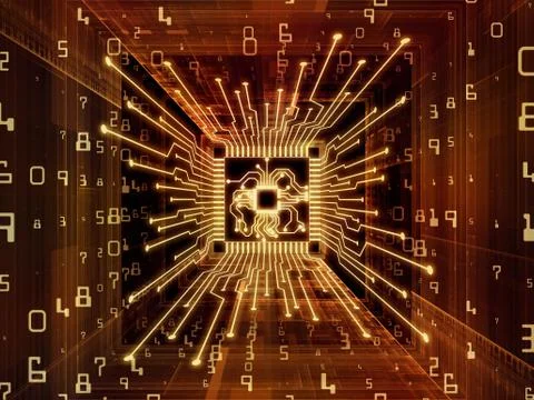 Visualization of Computer CPU Gratis stockillustratie