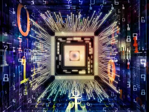 Visualization of Computer CPU Illustrazione stock