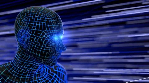 Visualization concept of artificial intellect. 3d illustration Stock Illustration