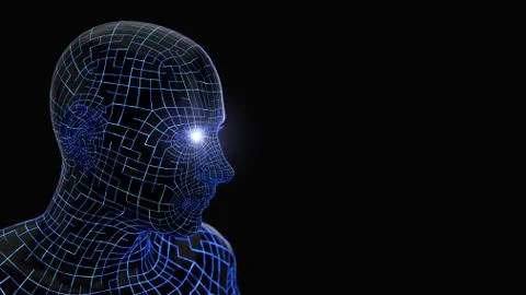 Visualization concept of artificial intellect. 3d illustration Stock Illustration