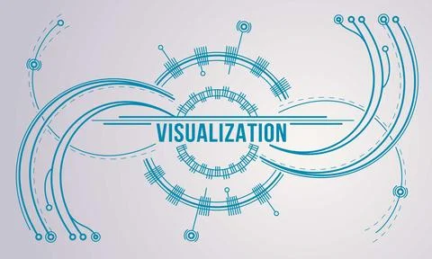 Visualization concept background, outline style 库存插图