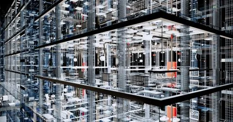 Visualization of the concept of BIM model utilities of the building Stock Illustration