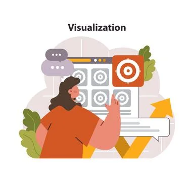 Visualization concept. Flat vector illustration Illustrazione stock