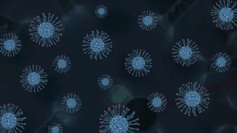 Visualization of coronavirus COVID-2019 in microscope Stock Footage 246565600