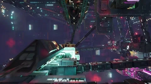 Visualization of cyber city. Architecture of the future and technology. Stock Footage 304489504