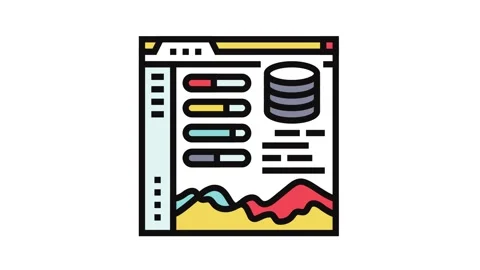 Visualization dashboard color icon animation Stock Footage 326108405