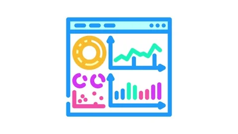 Visualization dashboard color icon animation Stock Footage 327260104