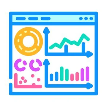 Visualization dashboard color icon vector illustration イラスト素材