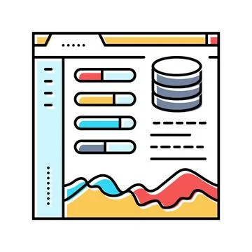 Visualization dashboard color icon vector illustration 스톡 일러스트