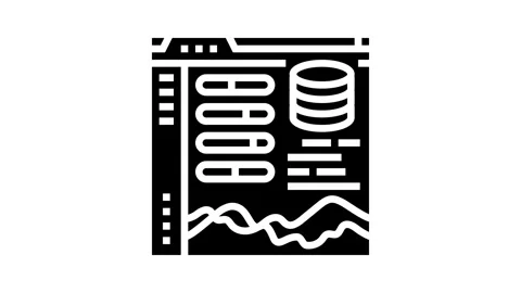 Visualization dashboard glyph icon animation Stock Footage 326145756
