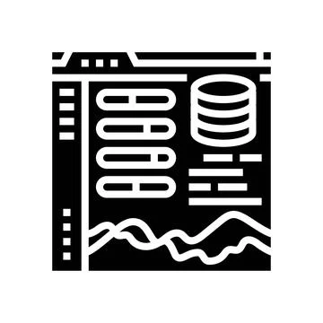 Visualization dashboard glyph icon vector illustration Illustrazione stock