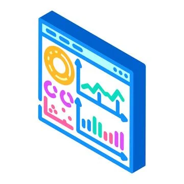 Visualization dashboard isometric icon vector illustration Stock Illustration
