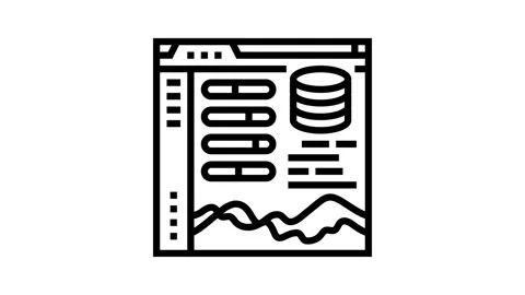 Visualization dashboard line icon animation Stock Footage 326125893