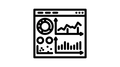 Visualization dashboard line icon animation Stock Footage 326752081