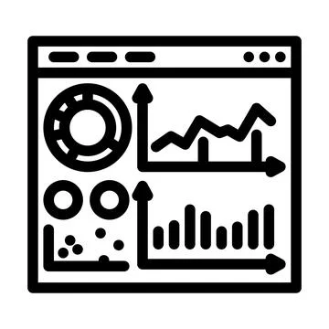 Visualization dashboard line icon vector illustration Stock Illustration