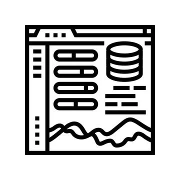 Visualization dashboard line icon vector illustration 스톡 일러스트