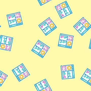 Visualization dashboard vector seamless pattern 库存插图