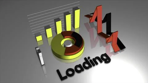 Visualization of data processing with the word loading. Motion. Rotating 3D ring Stock Illustration