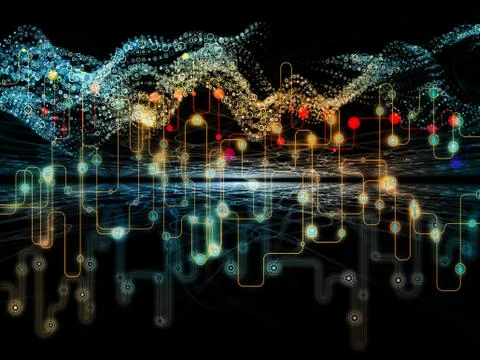 Visualization of Data Transfers Illustrazione stock
