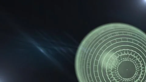 Visualization of data warehouse with bytes of files and data around the globe. Stock Illustration