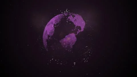 Visualization of data warehouse with bytes of files and data around the globe. Illustrazione stock