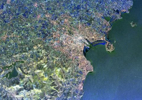 Visualization Date 1994-04-11 This radar image of Dublin, Ireland, shows h... Stock Photos