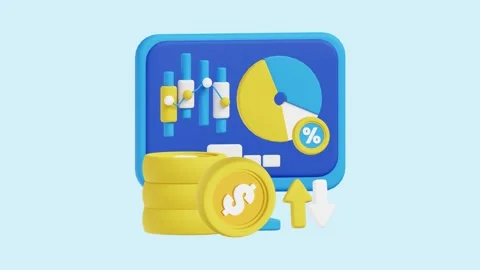 Visualization Diagrams animated 3d icon. Stock Footage 289453121