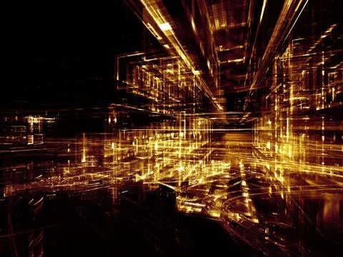 Visualization of Digital City Illustrazione stock