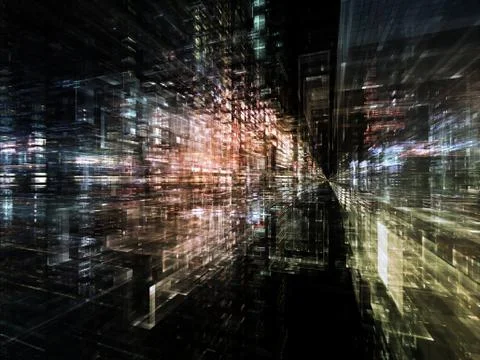 Visualization of Digital City Illustrazione stock