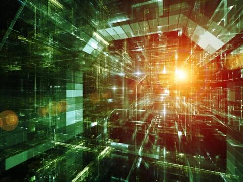 Visualization of Digital City Illustrazione stock