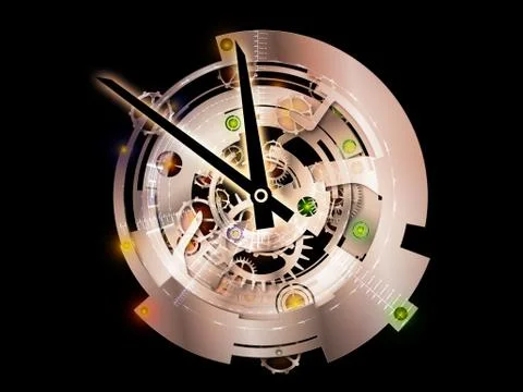 Visualization of Digital Clockwork Stock Illustration