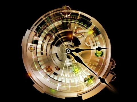 Visualization of Digital Clockwork Stock Illustration