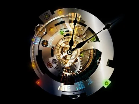 Visualization of Digital Clockwork Stock Illustration