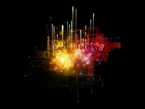 Visualization of Digital Cloud Technology Ilustração Stock