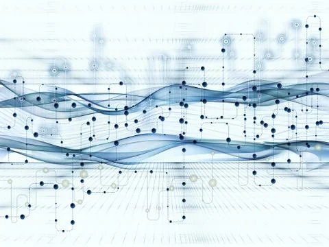 Visualization of Digital Data Transfers Stock Illustration