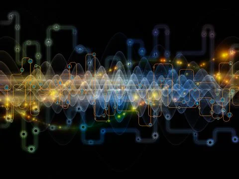 Visualization of Digital Data Transfers Stock Illustration