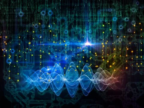 Visualization of Digital Data Transfers Illustrazione stock