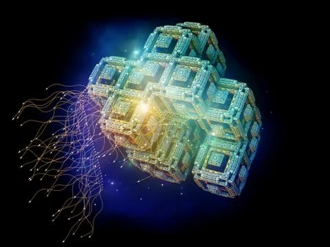Visualization of Digital Design Element Stock Illustration